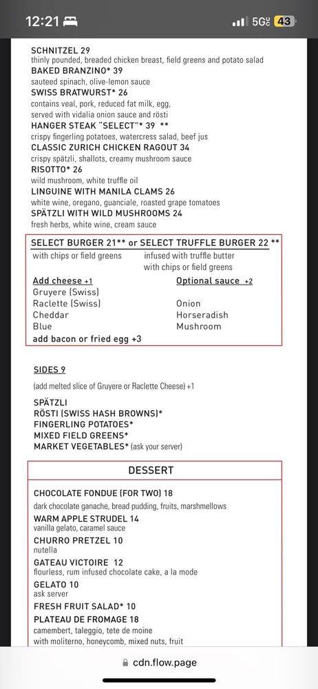 Cafe Select Menu (Updated for 2025)