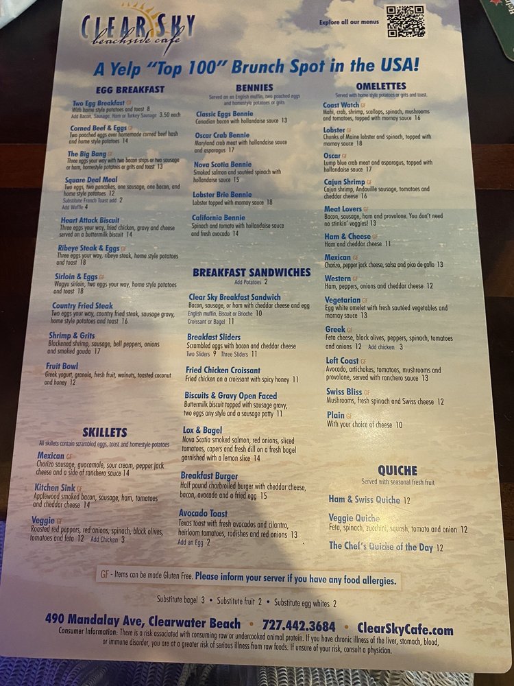 Menu Clear Sky Cafe clear-sky-cafe-clearwater-fl-youtube