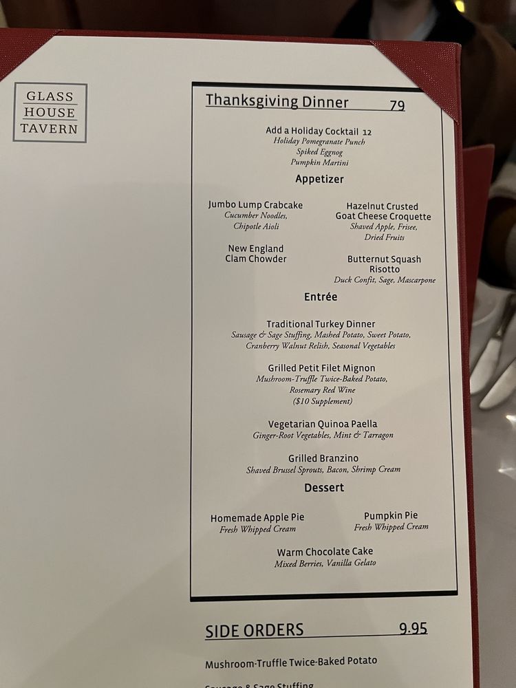 Glass House Tavern Menu (Updated for 2025)