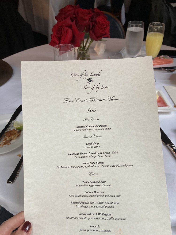 One if by land two if by sea menu updated for 2025 