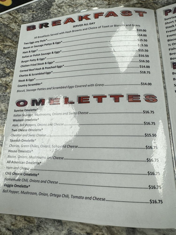 Peggys Sunrise Cafe Menu (Updated for 2025)