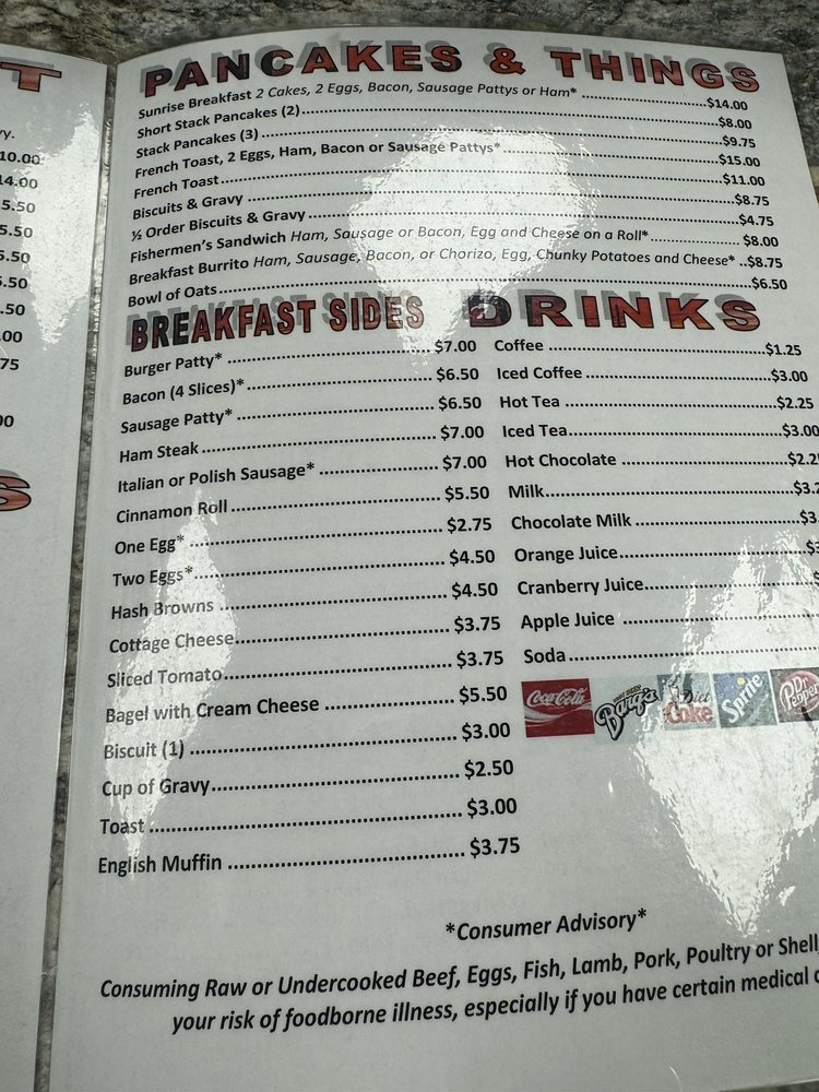 Peggys Sunrise Cafe Menu (Updated for 2025)